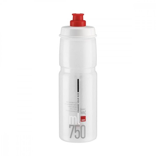 ELITE Fľaša JET 750 transparentná červené logo