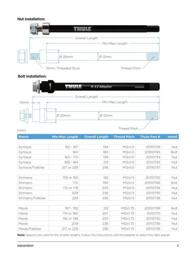 Oska 172 alebo 178 mm (M12X1.5) Shimano